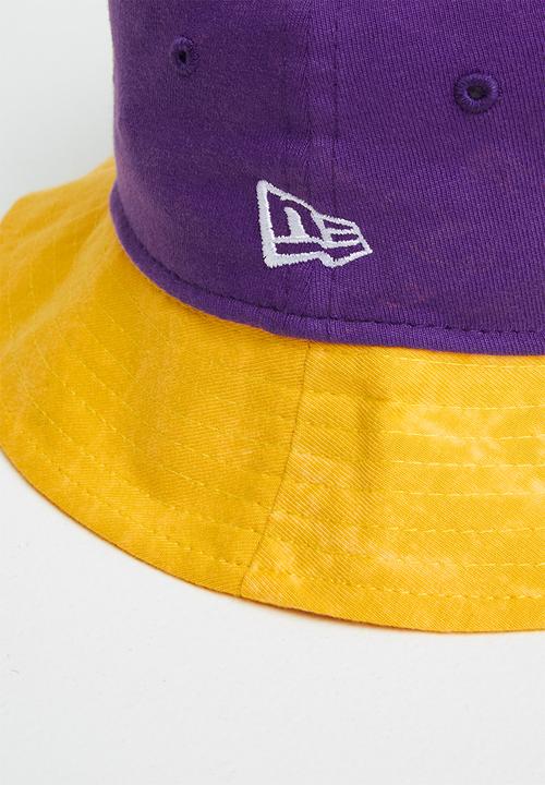 New Era - Washed pack tapered bucket - purple & yellow