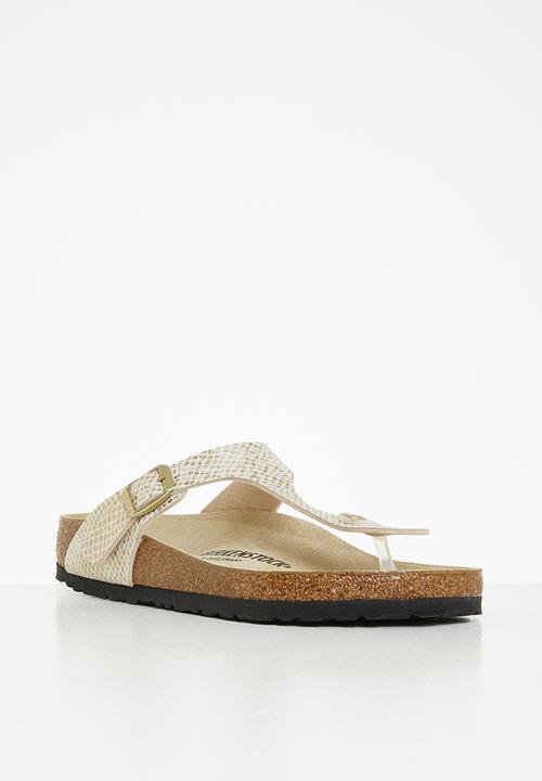 Birkenstock - Gizeh micro fiber regular  - shiny python eggshell