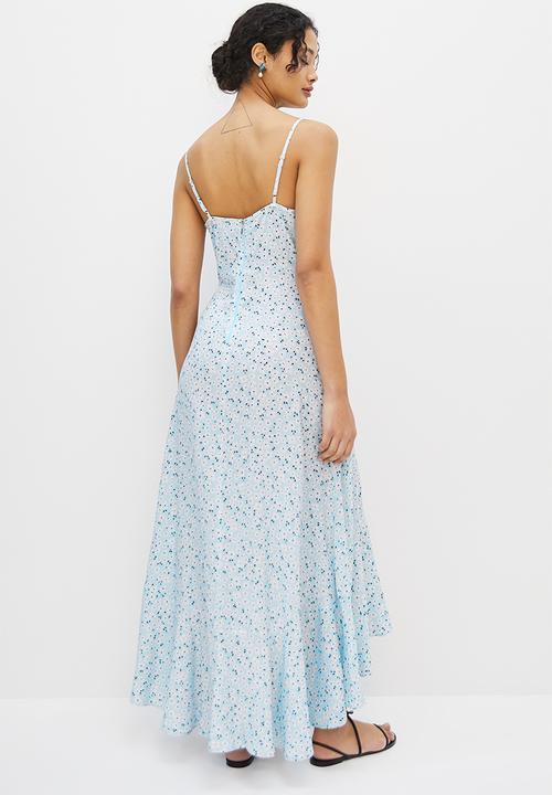 MILLA - Ruffle hem cami dress - blue 