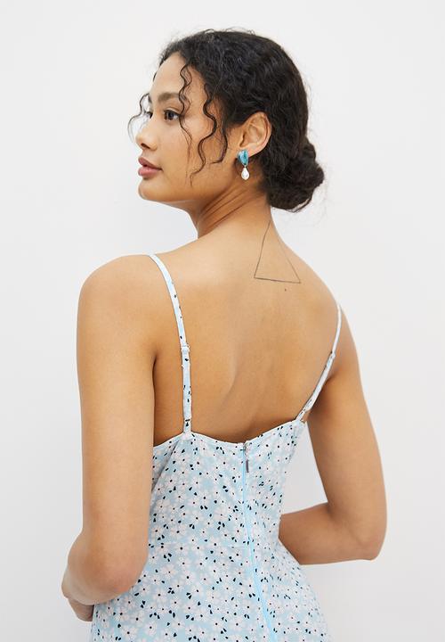 MILLA - Ruffle hem cami dress - blue 