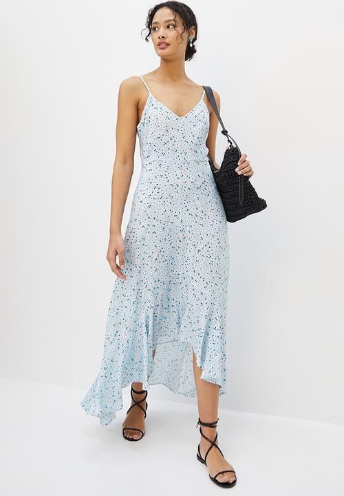 MILLA - Ruffle hem cami dress - blue 