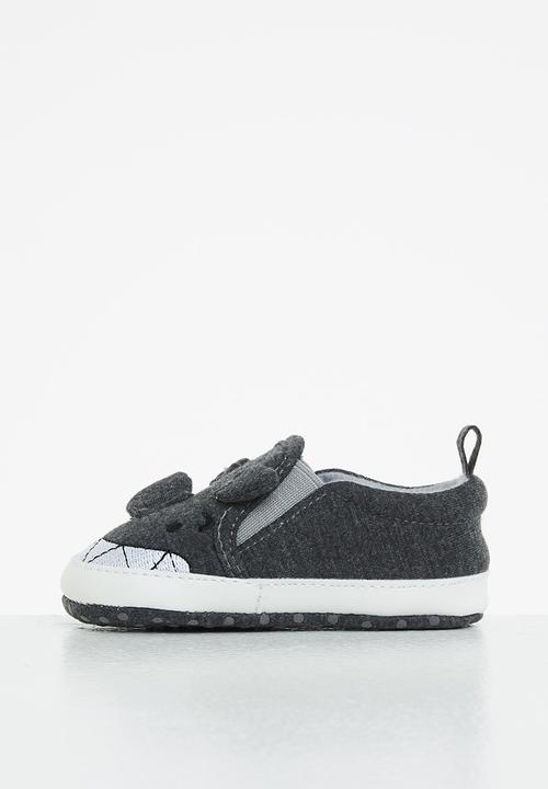 Pop Candy - Boys slip-on - charcoal & white
