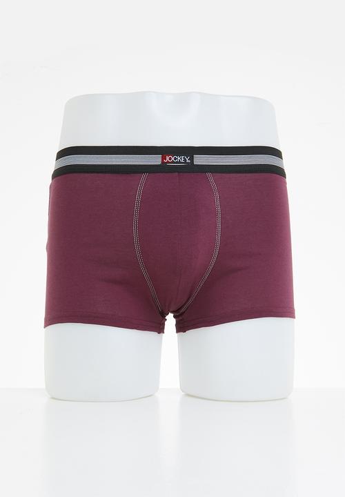 Jockey - 2 Pack one up stretch trunks - midnight navy & beetroot