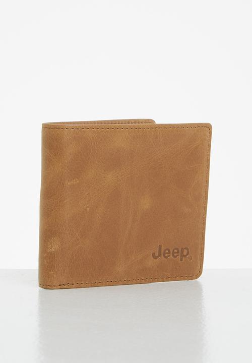 JEEP - Jeep leather bifold wallet - tan