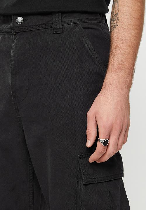 Factorie - Straight cargo pant - black