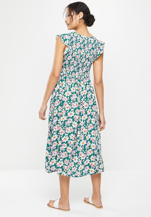 Stella Morgan - Daisy printed midi dress - teal