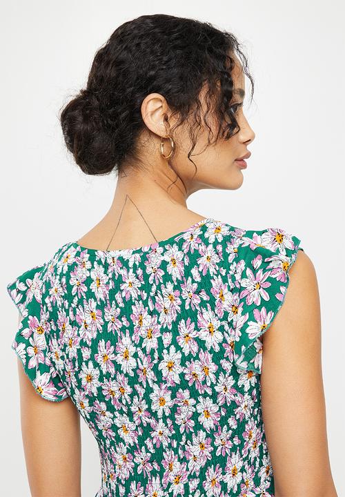 Stella Morgan - Daisy printed midi dress - teal