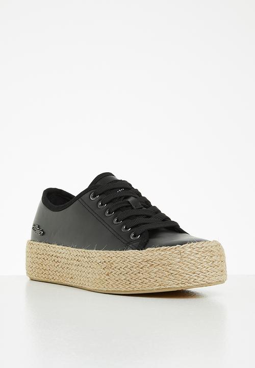Miss Black - Quebec6 flatform espadrille sneaker - black