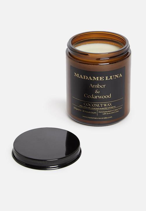 Madame Luna - Amber jar large coconut candle - amber & cedarwood