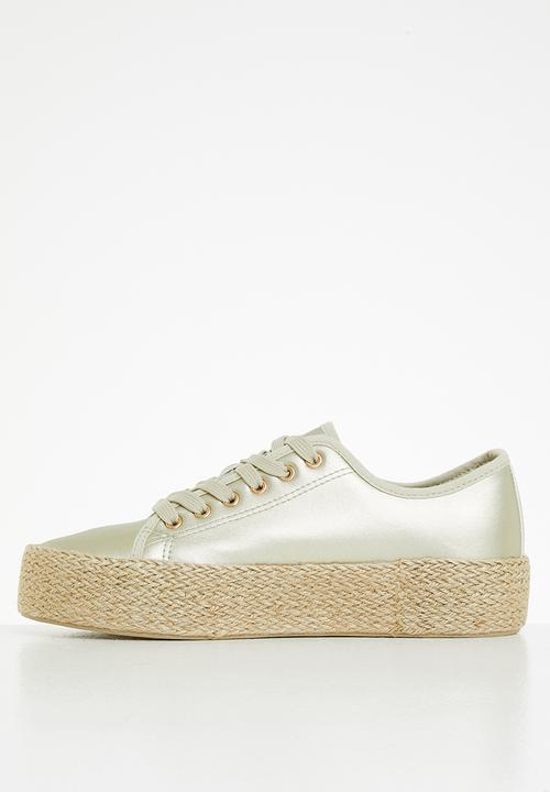 Miss Black - Quebec6 flatform espadrille sneaker - gold