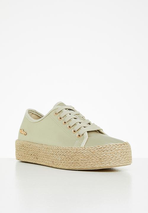 Miss Black - Quebec6 flatform espadrille sneaker - gold