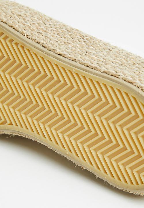 Miss Black - Quebec6 flatform espadrille sneaker - white