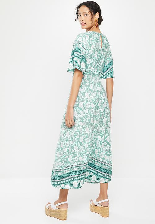 Stella Morgan - Border printed midi dress - Green