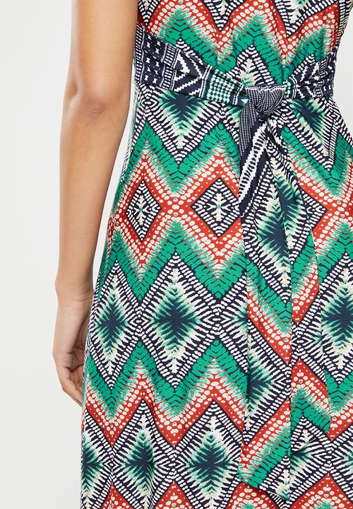 Stella Morgan - Sleeveless printed knit dress - green