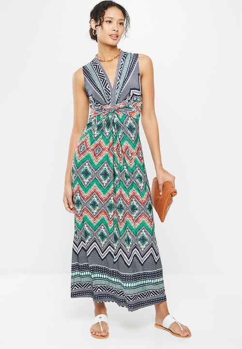 Stella Morgan - Sleeveless printed knit dress - green