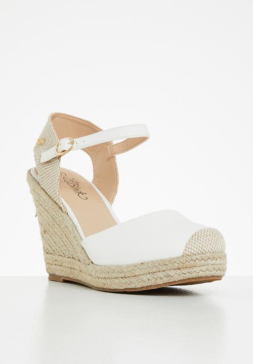Miss Black - Hooked1 espadrille wedge heel - white