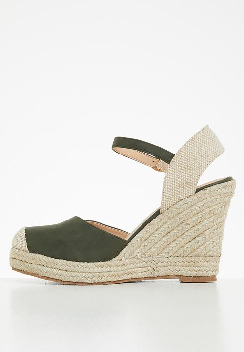 Miss Black - Hooked1 espadrille wedge heel - olive