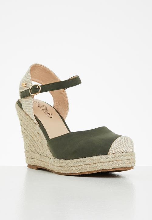 Miss Black - Hooked1 espadrille wedge heel - olive