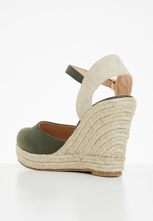 Miss Black - Hooked1 espadrille wedge heel - olive
