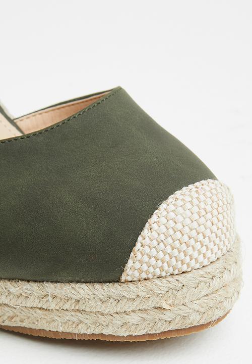 Miss Black - Hooked1 espadrille wedge heel - olive