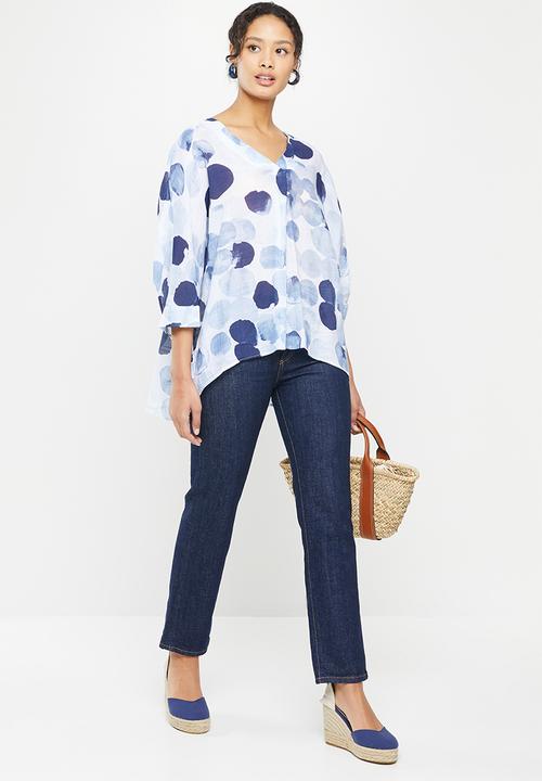 Stella Morgan - Blues dotted blouse - blue