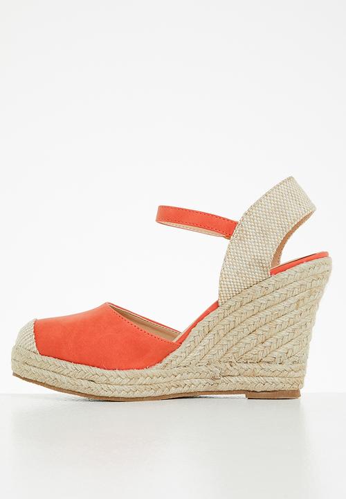 Miss Black - Hooked1 espadrille wedge heel - orange