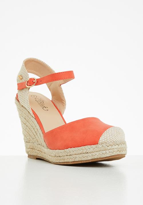 Miss Black - Hooked1 espadrille wedge heel - orange