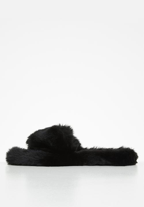 dailyfriday - Open toe soft touch slipper - black