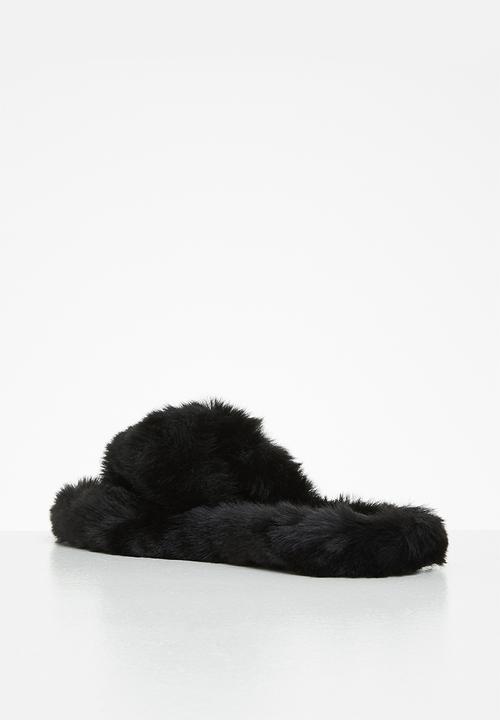 dailyfriday - Open toe soft touch slipper - black