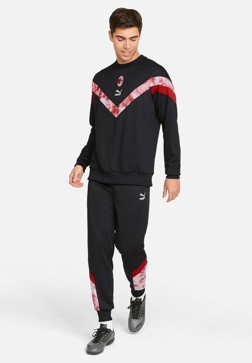PUMA - ACM Iconic MCS  Football Track Pants - Black & tango red
