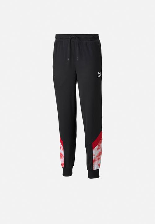 PUMA - ACM Iconic MCS  Football Track Pants - Black & tango red