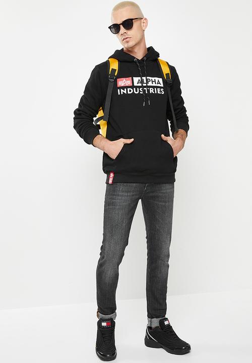 Alpha Industries - A.i block logo hoodie - black