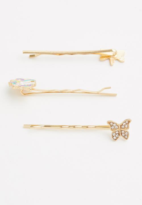Pop Candy - Girls 3 pack pins - gold 