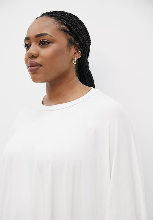 edit Plus - 3/4 Sleeve batwing top - milk