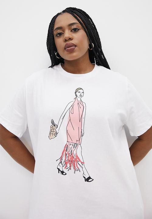 Superbalist - Basic crew graphic tee - white