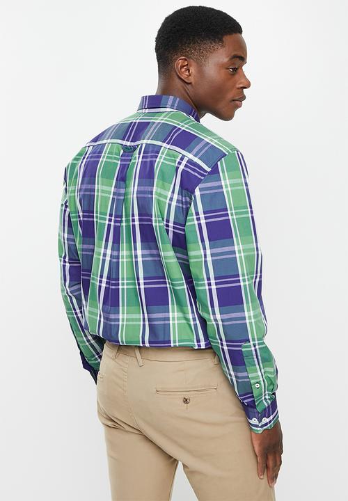 POLO - Men check wk - blue