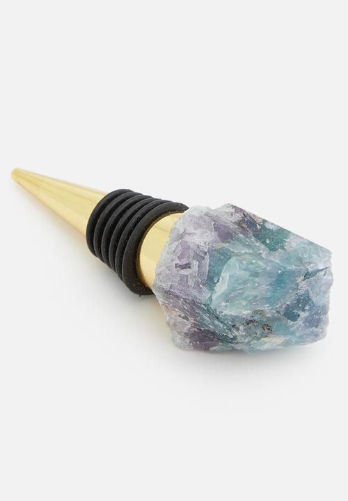 Four One Wine - Ako stylish rawstone wine stopper - green fluorite