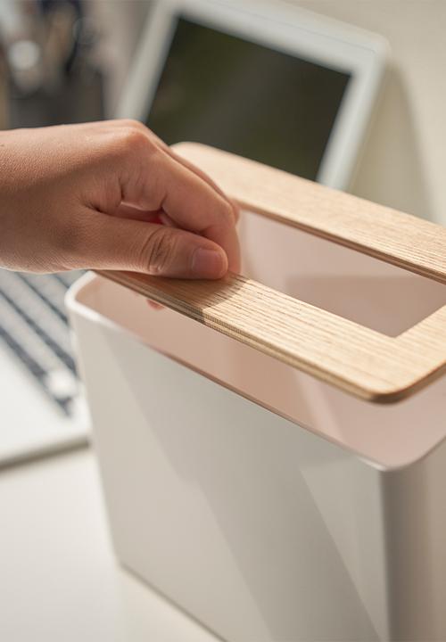 Yamazaki - Rin table trash can - white
