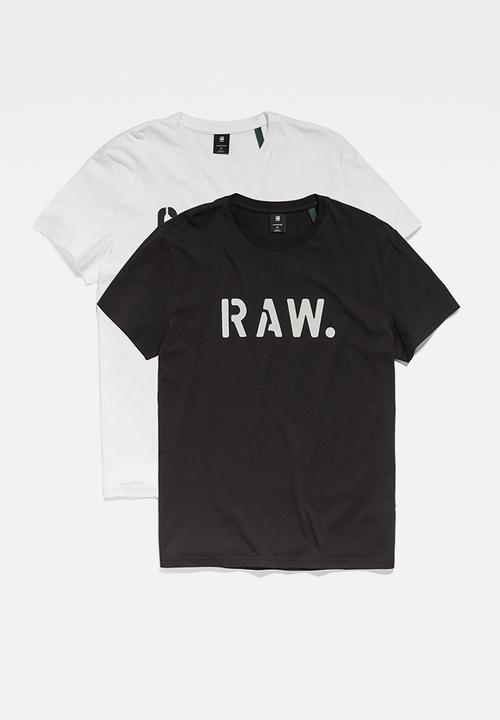 G-STAR - Originals raw 2 pack r T-shirt - dk black & white