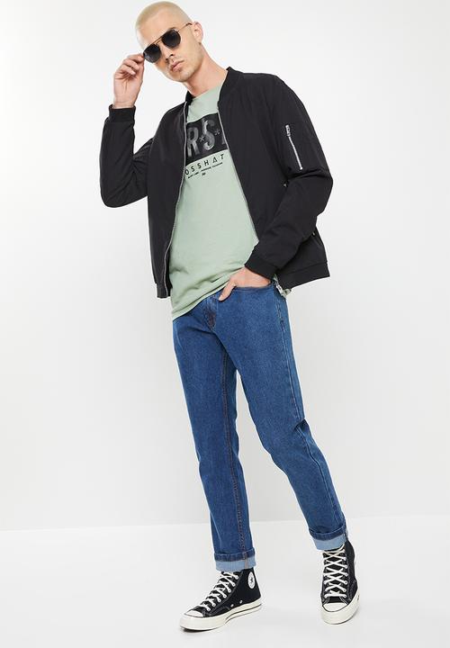 Crosshatch - Meshmore ch crsh raised rubber print tee - sage