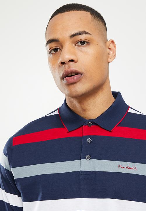 Pierre Cardin - Merc 302 Striped mercerized golfer - navy