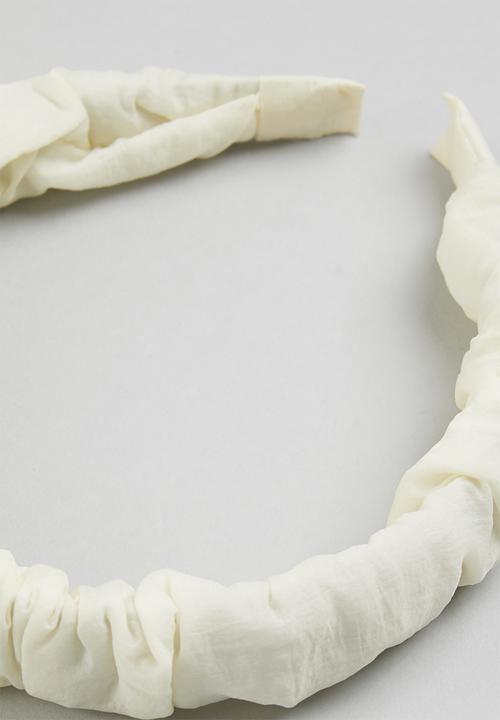 Rebel Republic - Ruffled alice band - white