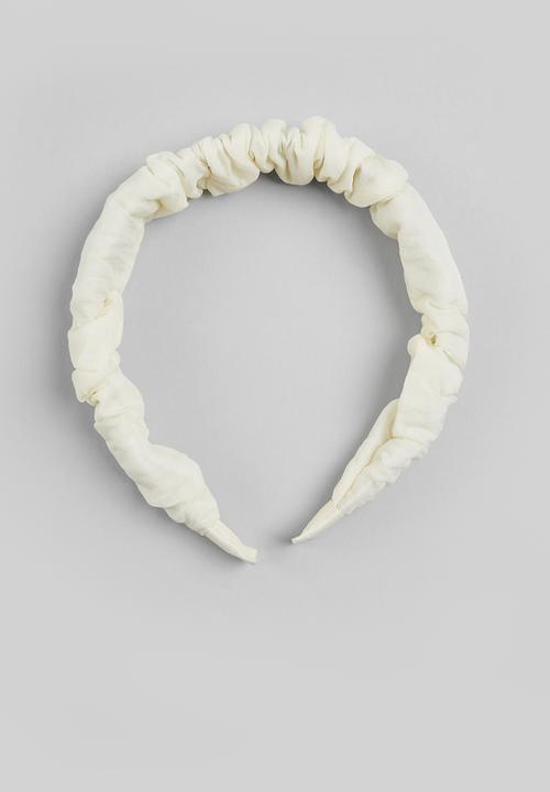 Rebel Republic - Ruffled alice band - white