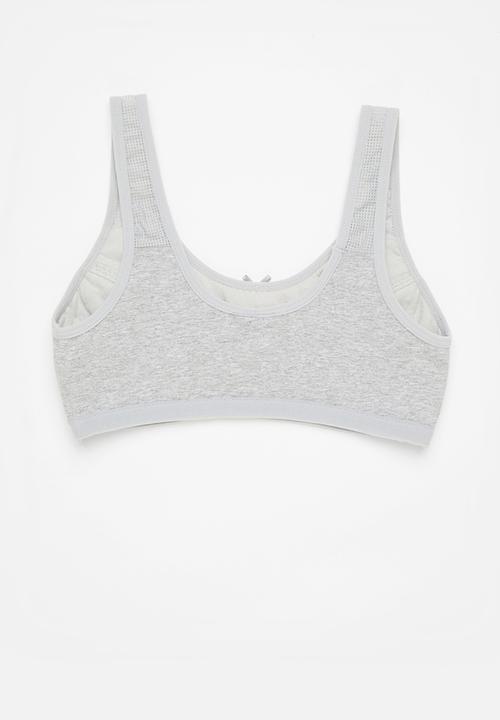 Rebel Republic - Tween girls plain sports bra - grey