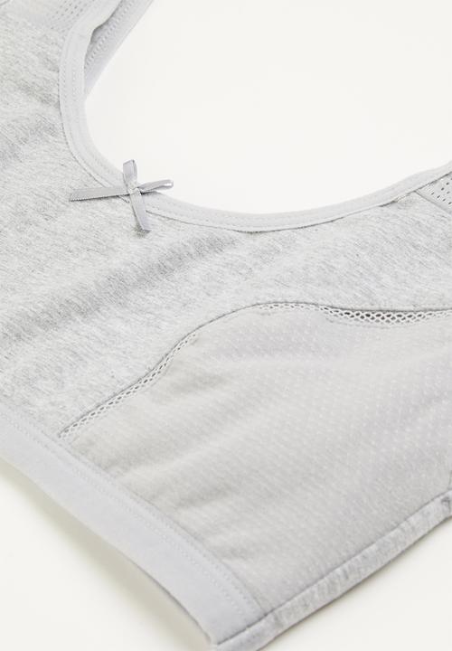 Rebel Republic - Tween girls plain sports bra - grey