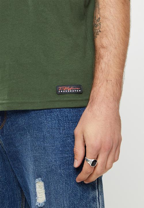 Crosshatch - Brickfort ch raglan crew neck - dark green