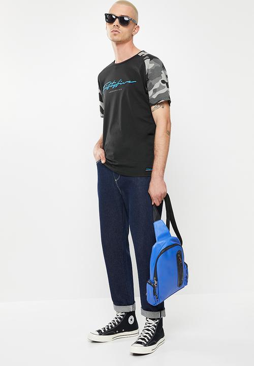 Crosshatch - Brickfort ch raglan crew neck - black