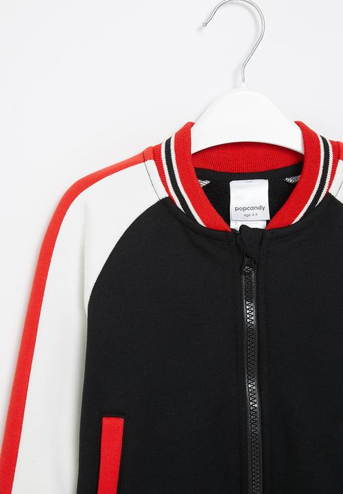 Pop Candy - Boys baseball jacket - black & red