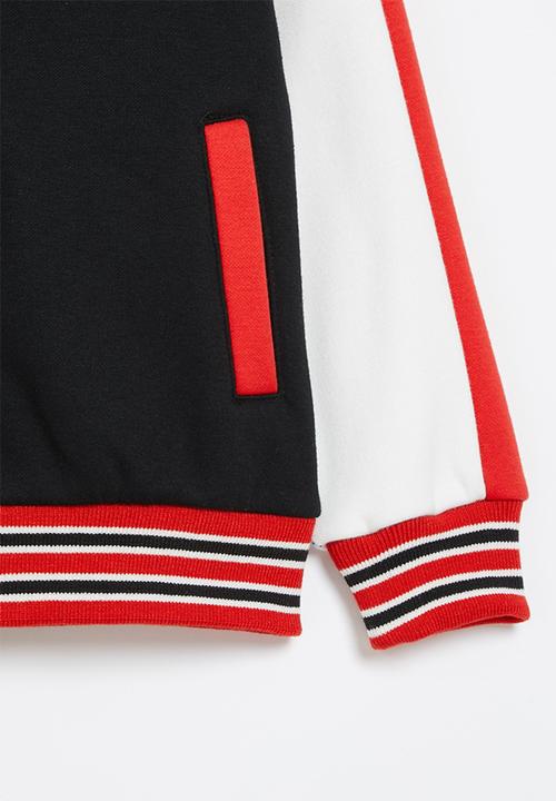 Pop Candy - Boys baseball jacket - black & red