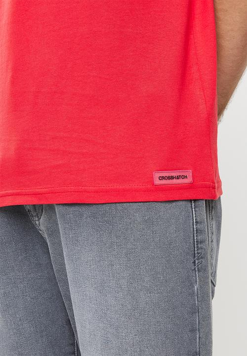 Crosshatch - Fellamere ch reflective symbol print crew tee - red